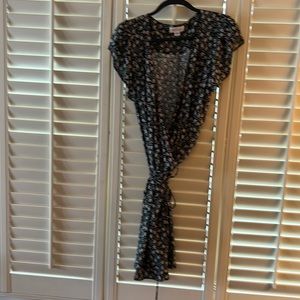 Velvet wrap dress with floral print size large